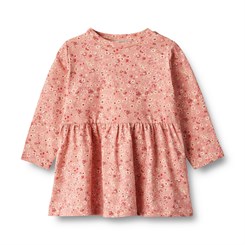 Wheat jersey Dress LS Sessa - Rosette flowers